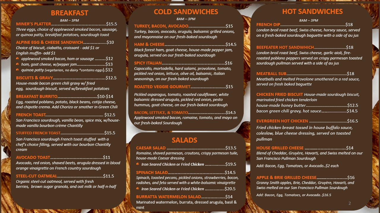 Spring Summer Day Time Menu Spring Summer Day Time Menu